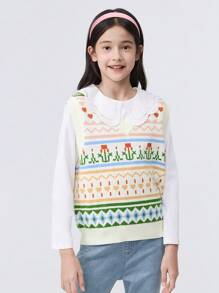 Balabala Chaleco de lana para niña - Blanco - Ver 1