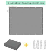 陰影帆天篷防水pes聚酯綠色溫室遮陽網,附帶免費繩子和環套,適用於戶外花園廣場酒會。防水太陽遮篷防水pes聚酯矩形花園遮雨棚,帶免費繩子和環扣,適用於戶外庭院花園和露台 - 淺灰色 - 查看 2