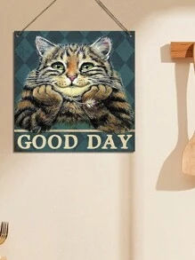 1 pieza Colgante creativo en forma de gato con leyenda "Have A Nice Day" - gato beige - Ver 4