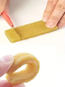 1pc New Suede Leather Cleaning Eraser, Rubber Cleaner For Shoes, Sofa, Bags And Leather Shoes, Stain Removal - Apricot - View 3