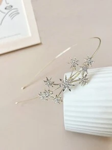 1 Stück eleganter, stilvoller Metall-Kristall-Stern- und Planeten-Design Haarreif, Modeaccessoire für den täglichen Gebrauch