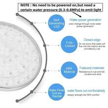 8 Inch Round Rain Shower Room LED Shower Head 7-Color Automatic Light Change Shower Head, G1/2 Shower Head - Silver - View 5