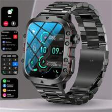 GUHUAVMI 1PC GUHUAVMI 2024 New Outdoor Durable Black Smart Watch Men's 3ATM Waterproof Sports Fitness Ai Voice Wireless Call Smart Watch Suitable For Android IOS