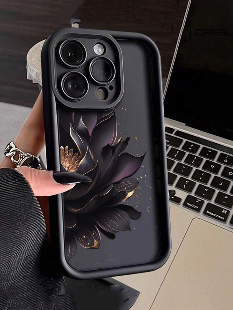 1pc Minimalist Floral Thick Shockproof Phone Case Compatible With Iphone 11, 12, 13, 14, 11 Pro Max, 12 Pro Max, 13 Pro Max, 14 Pro Max, XR, 15, 15 Pro, 15 Pro Max And Series Waterproof Anti-Fall Scratch Resistant,International Version, Not The Domestic Version - Multicolor - View 1