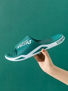 男士防滑耐磨防臭舒適運動涼鞋戶外/室內使用家用淋浴鞋 - 綠色 - 查看 4