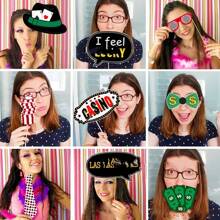 24pcs Las Vegas Poker Night Party Photo Booth Props Set With Cardstock Props - Multicolor - View 5