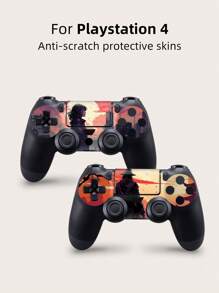 1set Self-Adhesive Sticker For Game Console With Silhouette Of A Man And A Girl Under Sunset, Can Be Used For Scratch Protection And Decoration - Multicolor - View 7