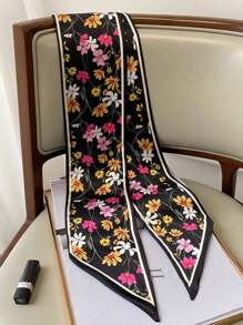 1個女士新款小絲巾，可用作頸巾、頭帶、髮箍、包包裝飾手巾、髮帶、頭帶，是裝扮時尚造型的理想選擇 - 彩色 - 查看 4