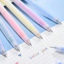 12入組彩色可愛膠筆套裝,藍色0.5mm圓珠筆適用於日記,可愛的學校用品,韓國文具 - 彩色 - 查看 5