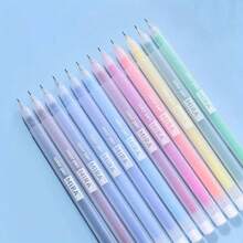 12入組彩色可愛膠筆套裝,藍色0.5mm圓珠筆適用於日記,可愛的學校用品,韓國文具 - 彩色 - 查看 6