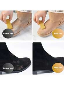 1pc New Suede Leather Cleaning Eraser, Rubber Cleaner For Shoes, Sofa, Bags And Leather Shoes, Stain Removal - Apricot - View 7