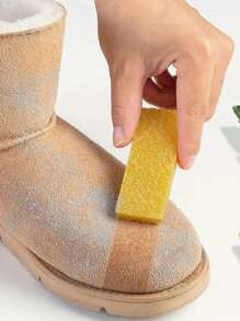 1pc New Suede Leather Cleaning Eraser, Rubber Cleaner For Shoes, Sofa, Bags And Leather Shoes, Stain Removal - Apricot - View 1