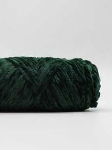 100g (One Size)/200g/250g Soft Chenille Plush Yarn, Knitting & Sewing DIY Material For Scarf/Sweater, 100% Polyester Plush Yarn, Crochet Doll Accessories (Display Props Not Included) - Dark Green - View 2