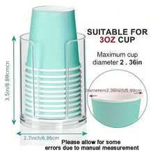 1入浴室杯子分配器,小型一次性紙杯架,紙杯分配器儲存架,塑料杯分配器,適用於浴室檯面 - 無色 - 查看 2