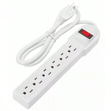 Barra Multicontacto 6 Enchufes Extension Supresor De Picos - Bronce - Ver 1