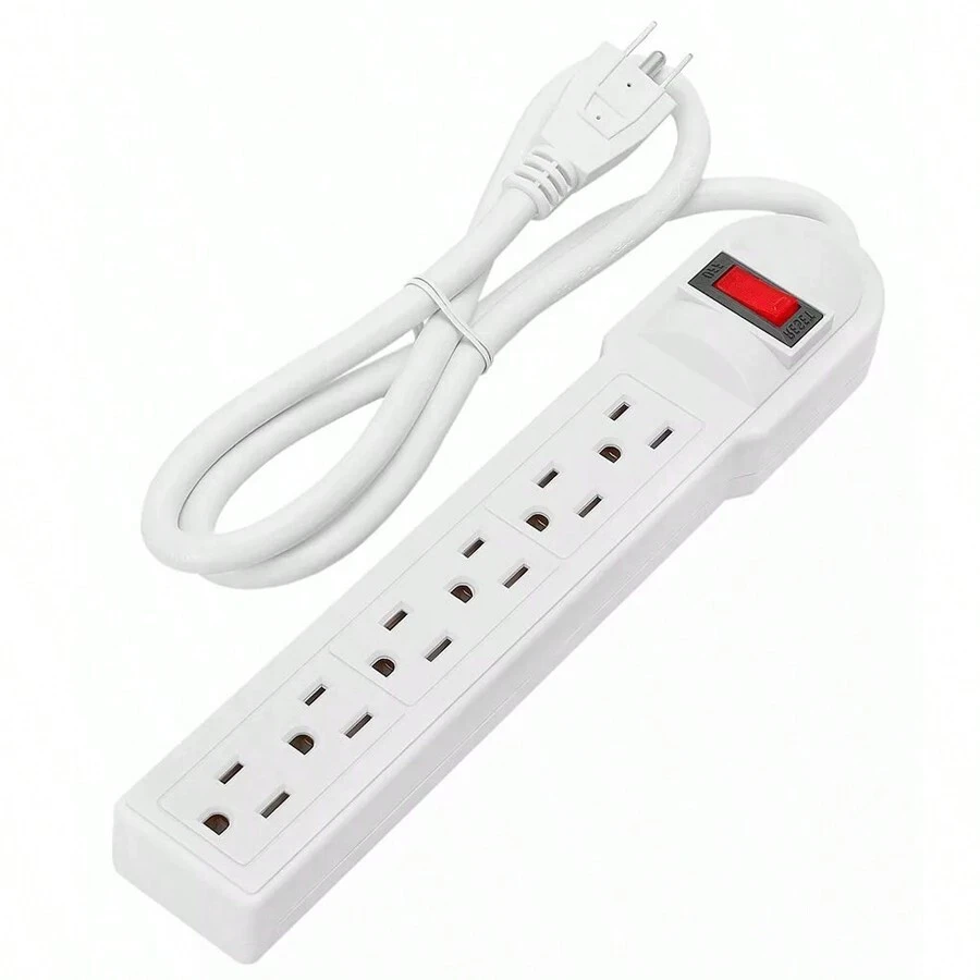 Barra Multicontacto 6 Enchufes Extension Supresor De Picos - Bronce - Ver 1