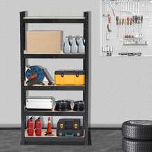 5 Tier Heavy Duty Metal Shelving Rack Unit Garage Storage Shelf Black UK - Black - View 7