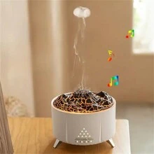 1pc Beast Humidifier,Volcanic Flame Aroma Diffuser For Home, Office,Travel - White Without Bluetooth - View 10