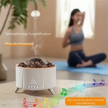 1pc Beast Humidifier,Volcanic Flame Aroma Diffuser For Home, Office,Travel - White Without Bluetooth - View 9