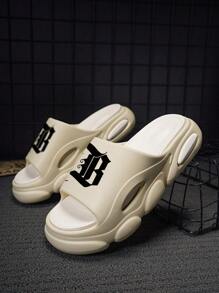 Men's Elevated Thick Sole Dad Sandals, Classic Style - Khaki - View 8