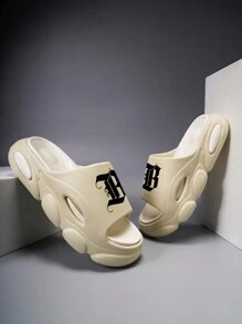 Men's Elevated Thick Sole Dad Sandals, Classic Style - Khaki - View 3