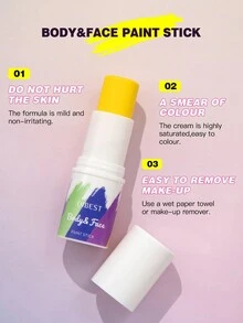 QIBEST Barra De Pintura Facial Body Crayon, Perfecta Para Fiestas De Fanáticos De Deportes Y Fanáticos (béisbol, Rugby, Etc.) - Amarillo - Ver 6