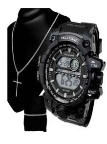 Men's Digital Watches - 黑色 - 查看 1