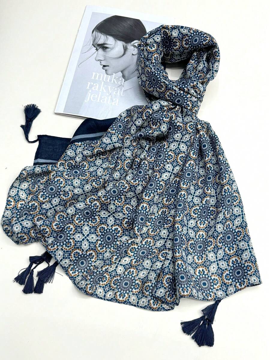 1 Miếng Đơn giản In Khăn quàng cổ Đối với phụ nữ , Hàng mới đến , Mùa xuân/Mùa hè , Chống nắng , Khăn đi biển , Thời trang Phụ kiện , Khăn choàng , Khăn trùm đầu - Nhiều màu - Xem 1