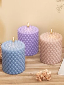 1 件 3D 圆柱蜡烛模具 DIY 硅胶蜡烛模具树脂模具 3D 艺术蜡香味蜡烛制作模具硅胶手工皂模具 - 彩色 - 查看 6