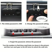 1個便攜式密碼鎖鉛筆盒黑色帆布文具盒學生三層大容量儲物盒多功能迷你密碼鉛筆箱校園禮物,有三種顏色可選（筆盒價格不包括內部的筆） - 彩色 - 查看 10