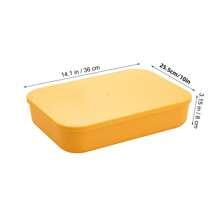 1pc Multifunctional Plastic Covered Storage Box For Desktop Cosmetic Organizing, With Handle - Yellow - View 3