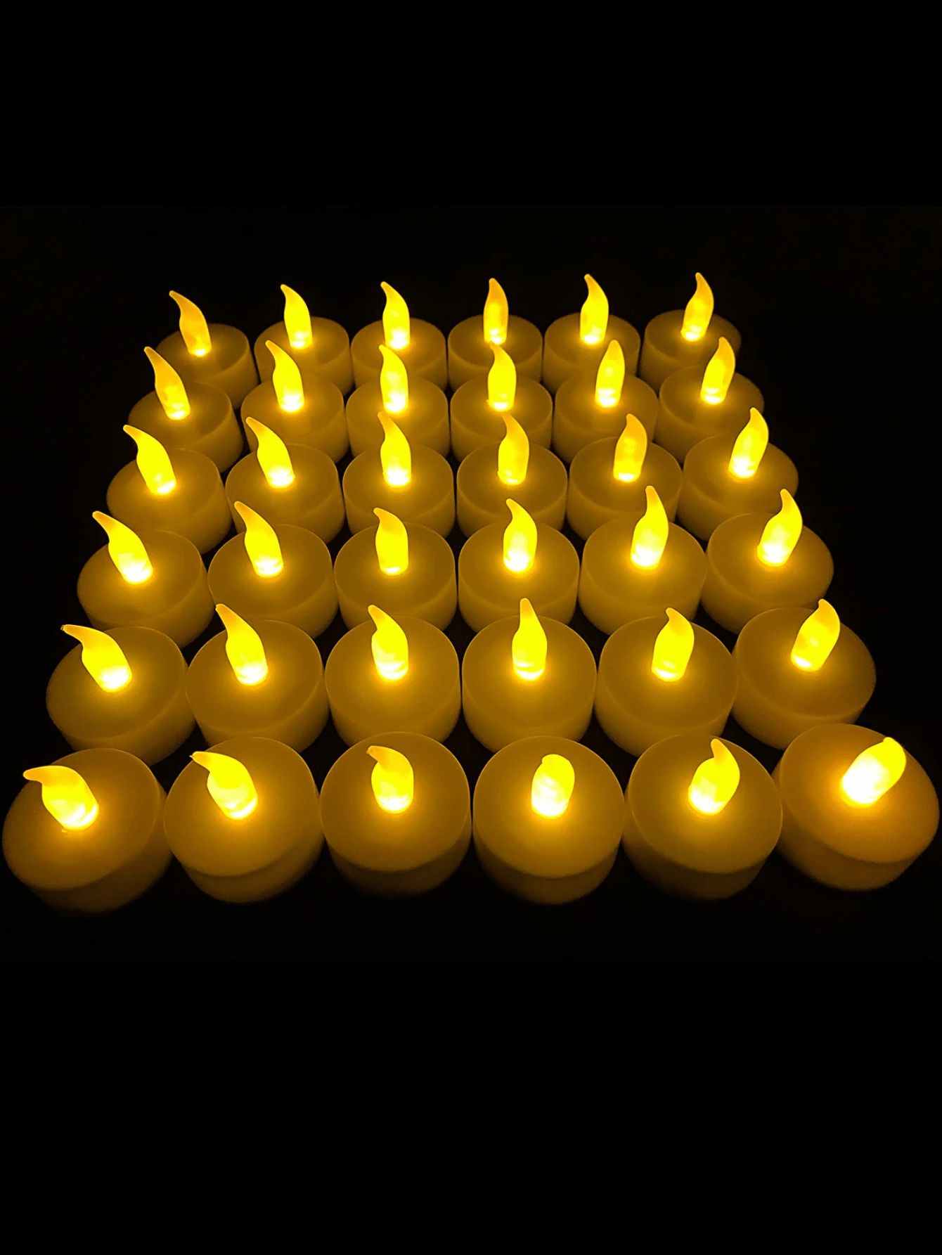 6/12/24pcs LED Christmas Decorative Tea Light Candles, Smokeless Electronic Wax Candles With Built-In Battery - White - View 1