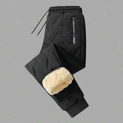New Thickened Thermal Lined Pants For Men, Plus Size Loose Casual Sweatpants,Fleece,Winter