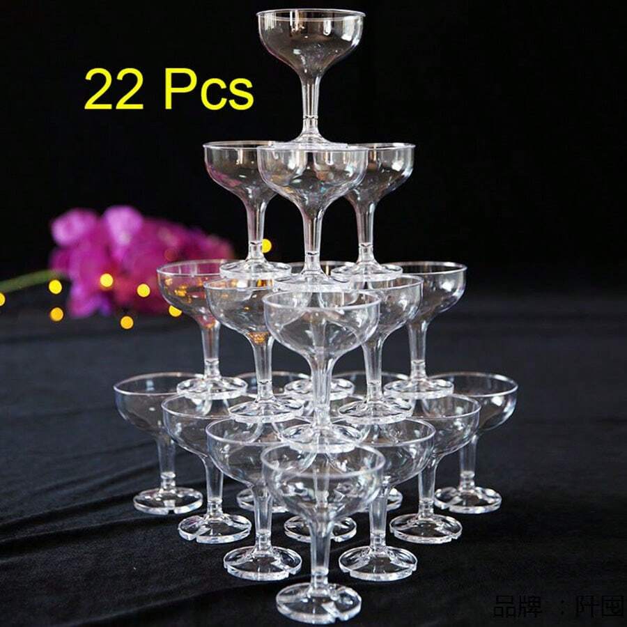 22pcs/Set Champagne Tower Glass - Clear - View 1