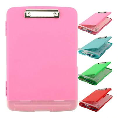 Caja de documentos impermeable A4 tablero de escritura con ranura de pluma caja de almacenamiento de papel multifuncional tablero de escritura de plástico clip de material de aprendizaje artefacto de almacenamiento