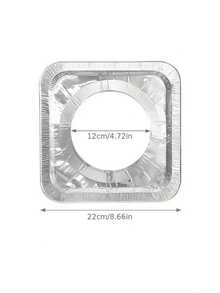 20入組瓦斯爐油花防濺貼圓形瓦斯灶罩鋁箔爐墊,廚房小幫手 - 銀色 - 查看 3