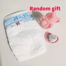 19英寸/49厘米逼真的乳胶手工重生娃娃（中性）,可全身清洗的逼真嬰兒娃娃,帶植髮手,閉眼,可收藏和陪伴玩具,生日,聖誕禮物,配有衣服,娃娃附贈隨機風格的奶瓶,奶嘴和尿布 - 藍白色 - 查看 6