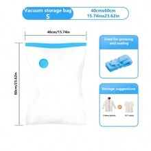 NIMANTE 真空储物袋，便携式旅行袋，衣服储物袋，行李打包袋，沙滩包，沙滩必需品，沙滩巾收纳袋，沙滩配件，沙滩用品，度假包，夏季度假必需品，学校收纳袋，教师储物袋，收纳袋，储物箱，衣柜收纳袋，衣柜储物隔断，卧室宿舍毛衣袜子裤子牛仔裤内衣隔断 - 白色 - 查看 10