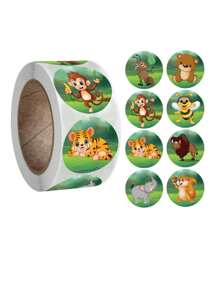 1roll 500pcs Animal Themed Washi Tape Stickers - Multicolor - View 2