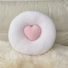 1入組毛絨浪漫白色xo字母帶心形枕頭,情人節家居裝飾靠墊,節慶家居裝飾枕頭,四季家居裝飾靠墊 - 白色 - 查看 1