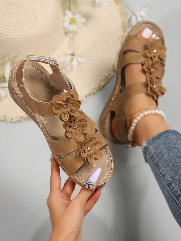 Women's Soft, Lightweight, Durable, Breathable, And Comfortable Wedge Heel Sandals With Thick Sole For Fashionable And Casual Looks In Spring And Summer