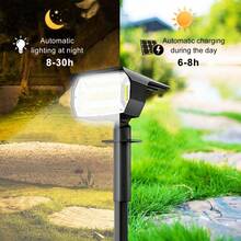 2PCS 48LED Solar Landscape Spotlights Outdoor 2-In-1 Solar Spot Lights Outdoor IP65 Waterproof Solar Powered Wall Lights Front Door Backyard Garage Deck - Black - View 3