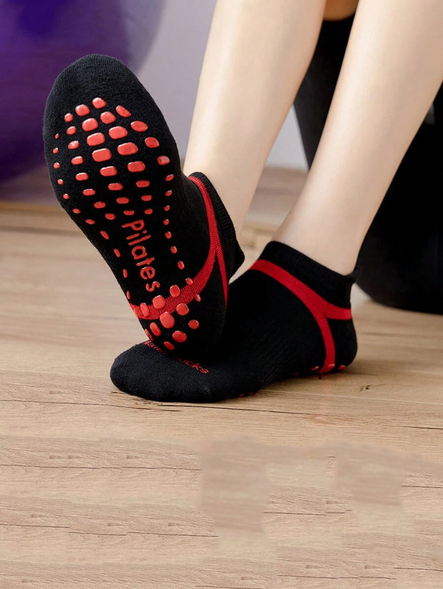 1 Pair Non-Slip Yoga Socks Minimalist Casual Sports Socks Sweat-Absorbing Yoga Socks Soft Anti-Slip Compression Fitness Gym Dance Playground Floor Ankle Socks Breathable Professional Pilates Ballet Socks, Grip Socks