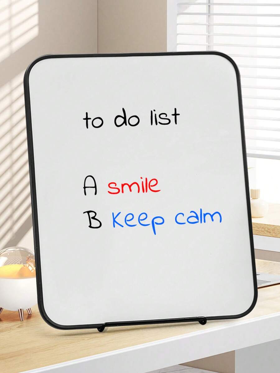 A Children's Whiteboard With Rounded Corners And Soft Edges, With Four Different Border Colors. The Whiteboard Pen Can Be Wiped And Written On,White Board - Black - View 1