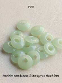 20入組/袋13*19mm深綠色玉石吊墜項鍊,耳環diy珠寶製作配件 - 13*19mm深玉色長方 - 查看 12