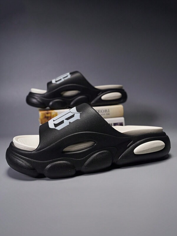 صنادل رجالية سميكة ترتفع من الأسفل, شباشب بأسلوب كلاسيكي للصيف