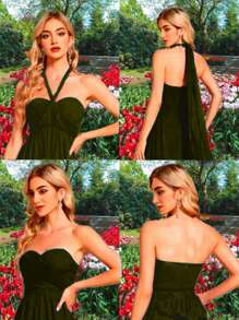 Vestido Casual Multiformas Convertible - Verde militar - Ver 2