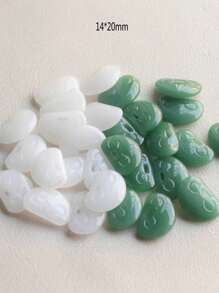 20入組/袋13*19mm深綠色玉石吊墜項鍊,耳環diy珠寶製作配件 - 13*19mm深玉色長方 - 查看 5