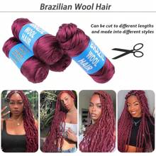 4 Roll Wool Hair Yarn For Box Braids Senegalese Twisting Faux Locs Jumbo Braids  Hair Braiding Dreadlocks Twist Wraps Synthetic Hair Extensions