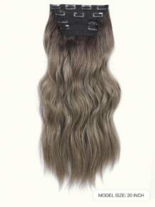 20inch Hair Extensions Clip In 4PCS Wavy Hair Extension Dark Ash Blonde Hair Extensions For Women - Ombre - View 2